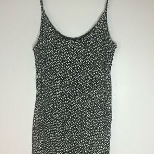 Possessed 90s vintage navy blue and cream orale print slip dress size S